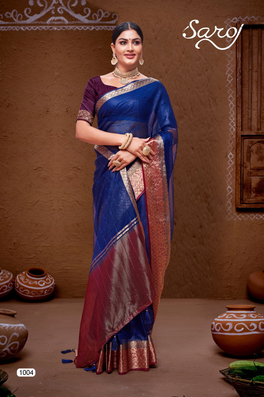 Saroj Rang Mala Organza Sequence Designer Sarees
